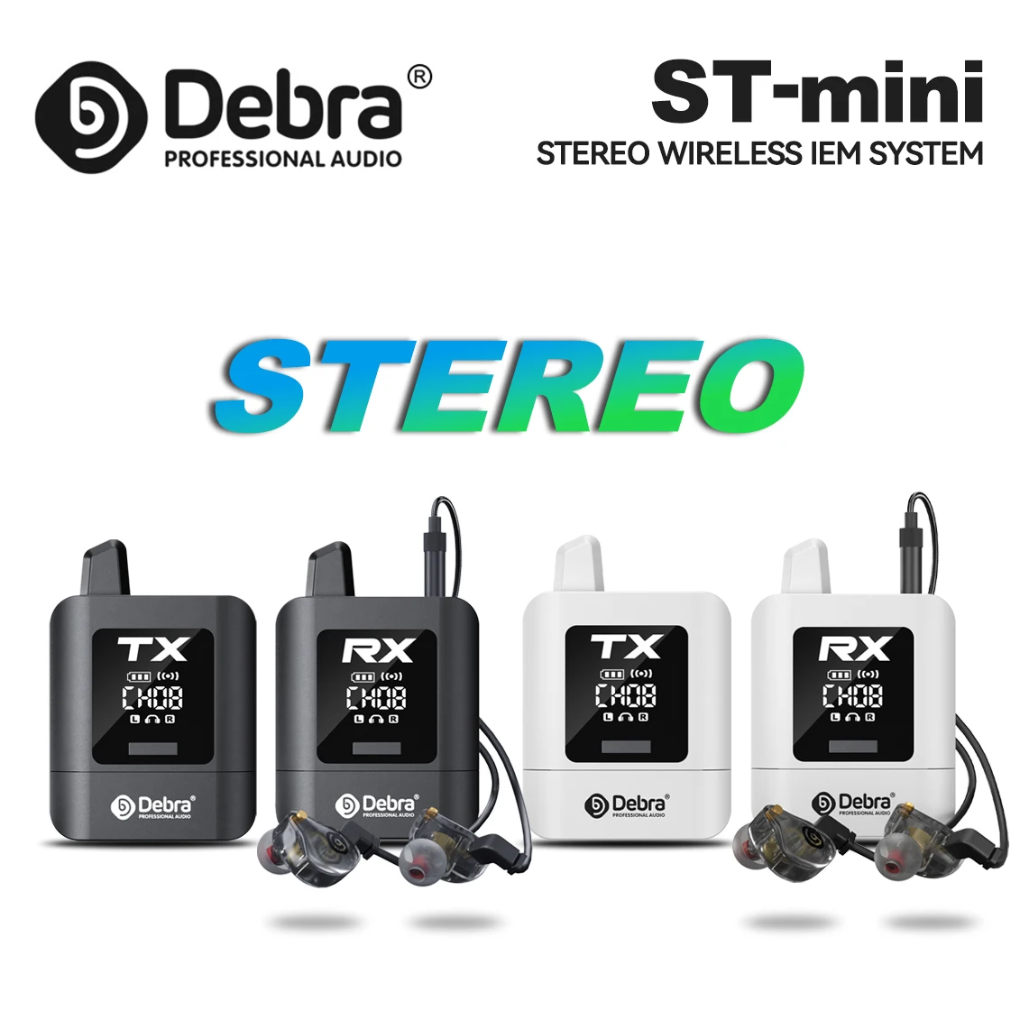 

Debra ST-MINI wireless in-ear monitoring system, portable rechargeable system, transmission distance 30-50m, for small concerts