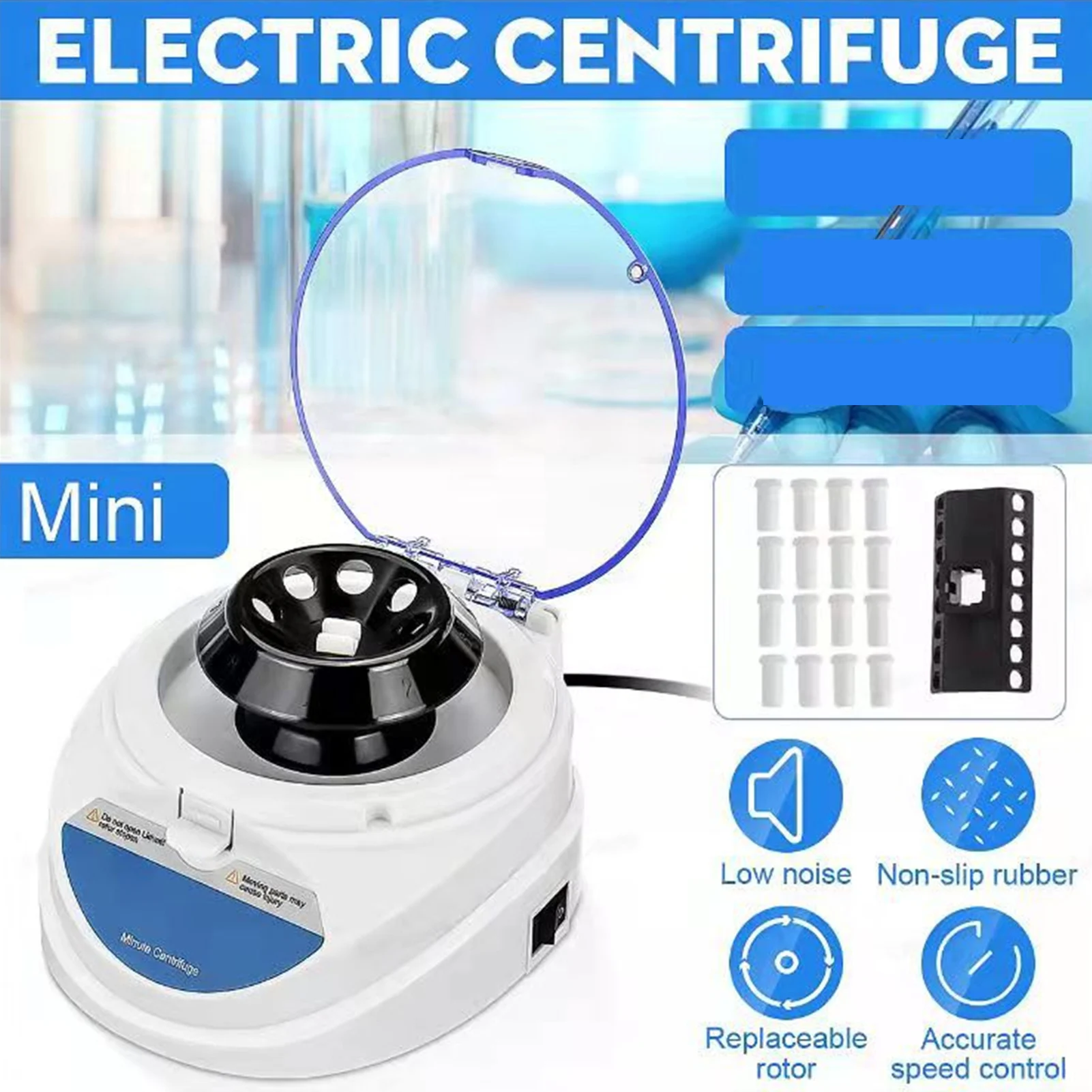 Mini Centrifuge Machine 7000RPM Portable Benchtop Centrifuge with 2 Rotor Scientific Centrifuge Machine for Laboratories