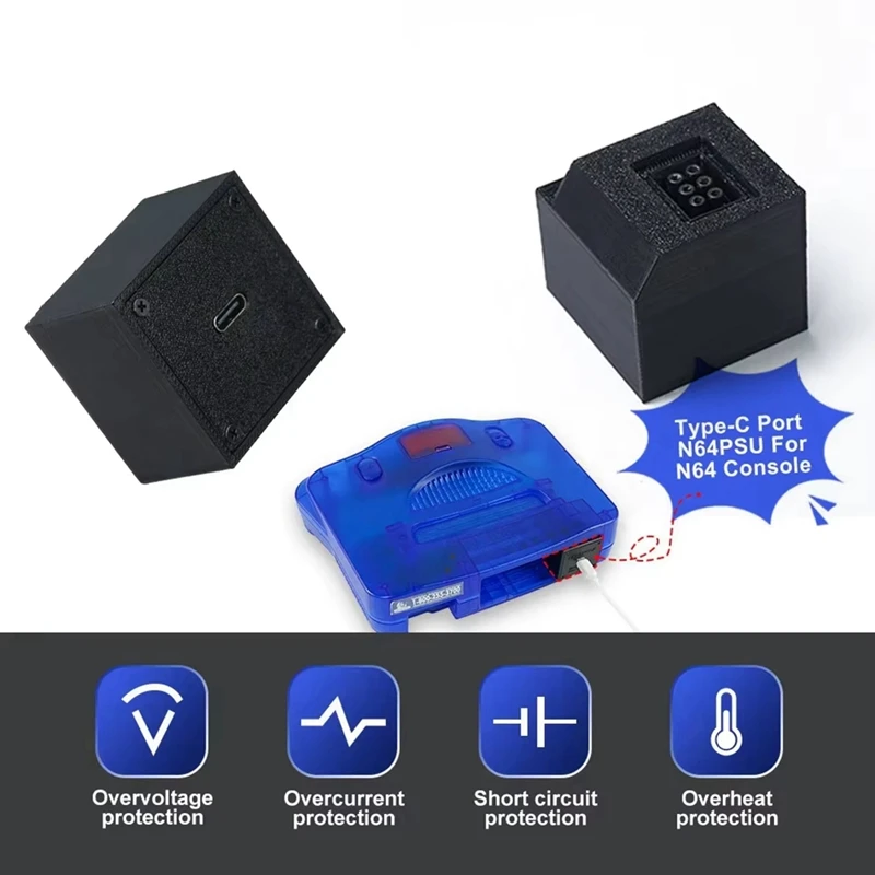 Scheda di alimentazione N64PSU di ricambio 15V/3A tipo C PSU Mod 64 per console di gioco N64-ABFT