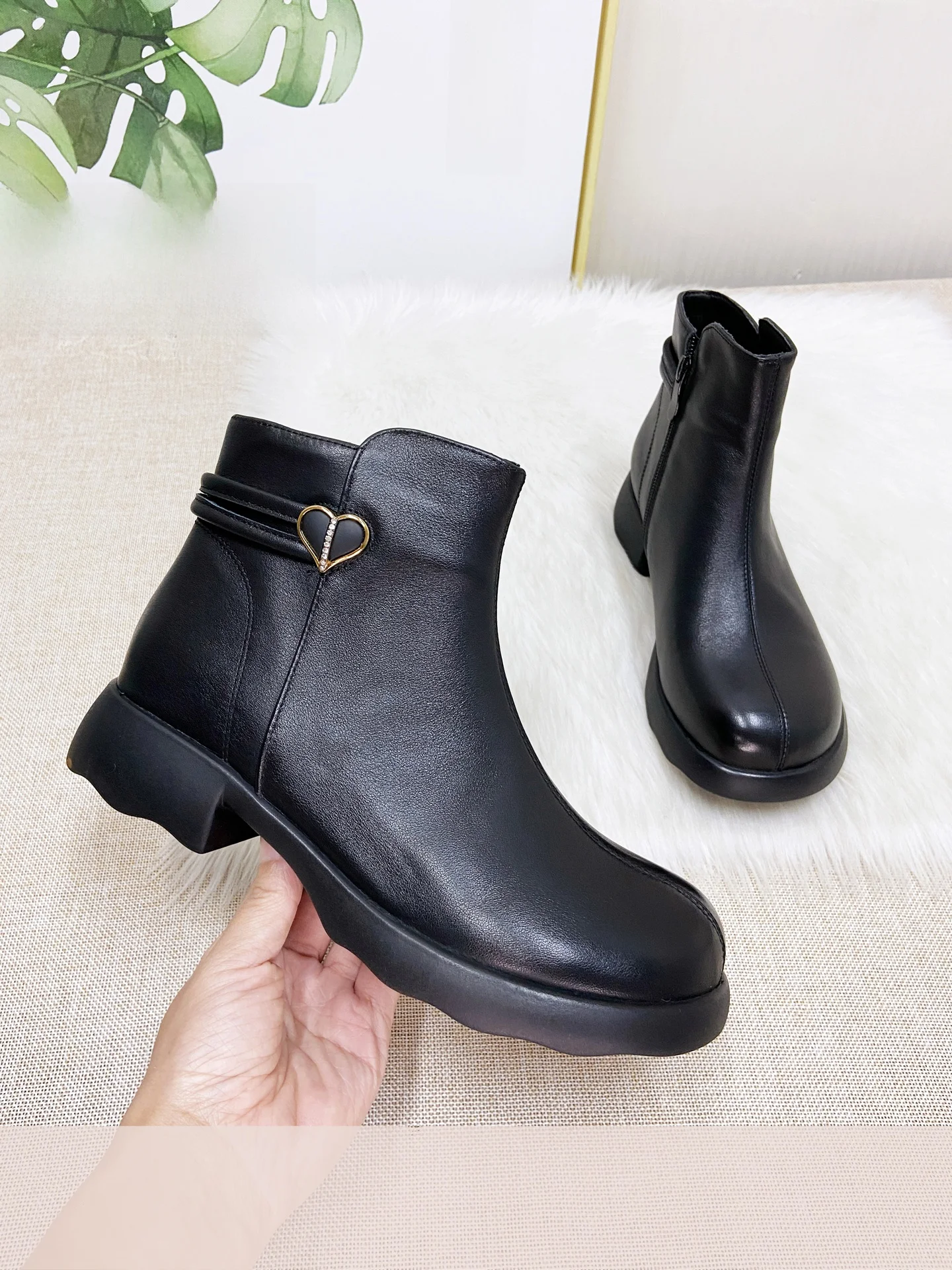 bottines-a-pied-large-pour-maman-polyvalentes-en-cuir-souple-bout-rond-en-cuir-veritable-simple-coreen-printemps-automne