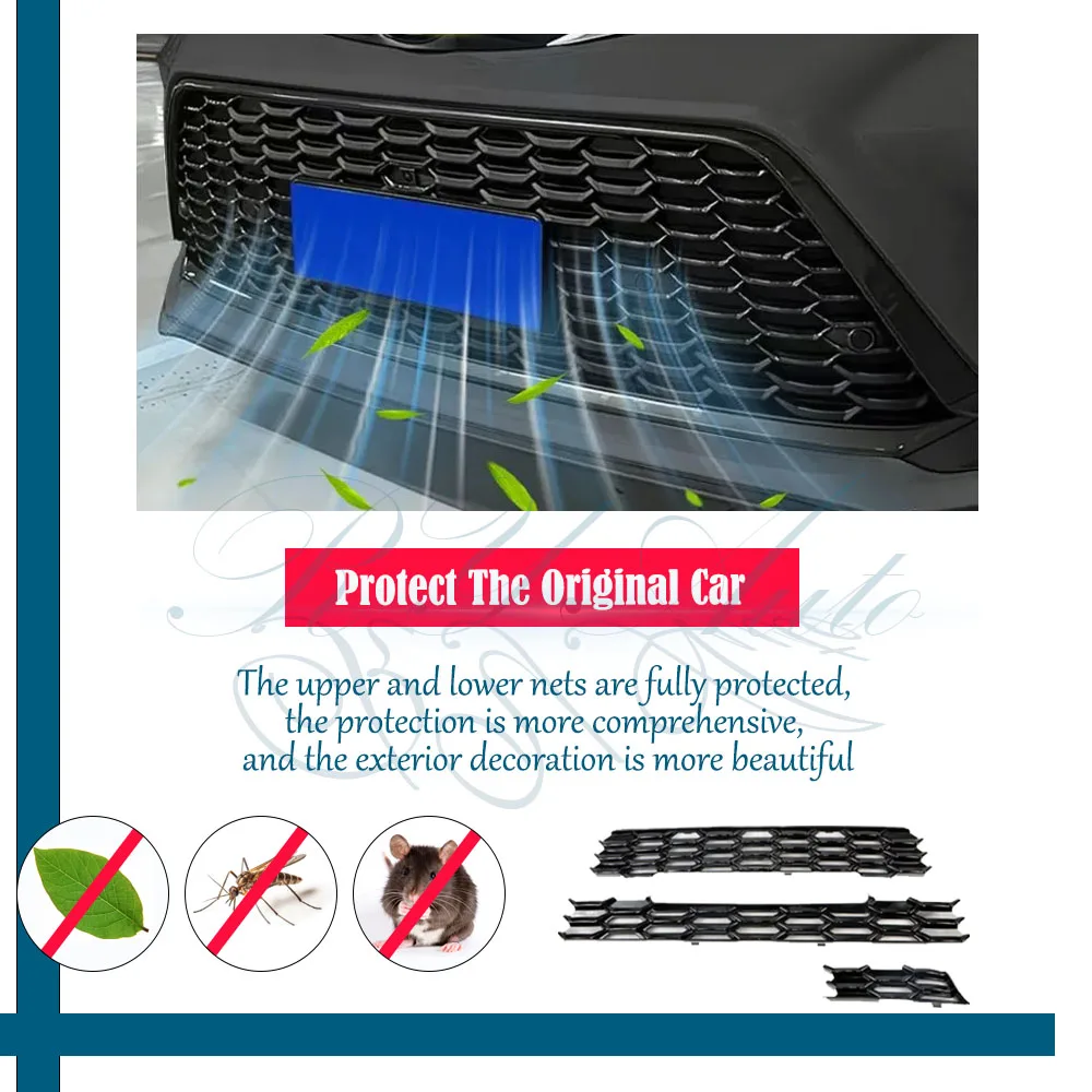 Car Grille Mesh For Toyota Sienna Granvia XL40 2022~2027 Anti-dusty Front Grille Dust Tank Air Covers Exterior Parts Accessories view 3