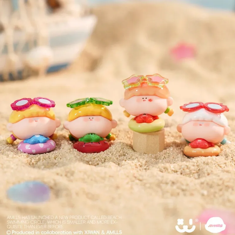 Genuine Amarilliss Beach Inflatable Pool Toy Cute Grain Collectible Figurine Trendy Blind Box Plaything Adorable Gift