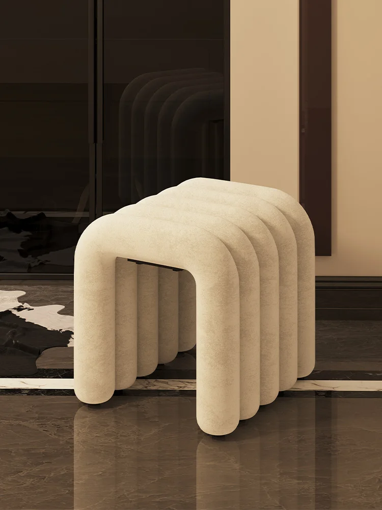 

Fabric home door shoe stool creative entrance can sit shoe stool bedroom makeup dressing stool furniture bench