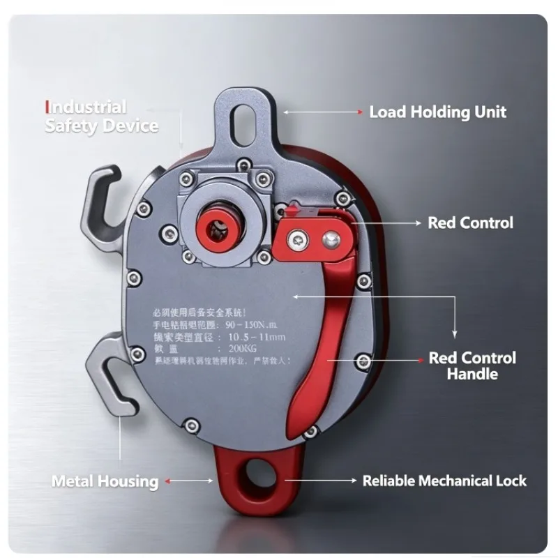 CCD CCR Rope Ascender Descender Pulley Heavy‑Load Lifting Fall Arrester For Aerial Work Rope Access Climbing Hauling Operations