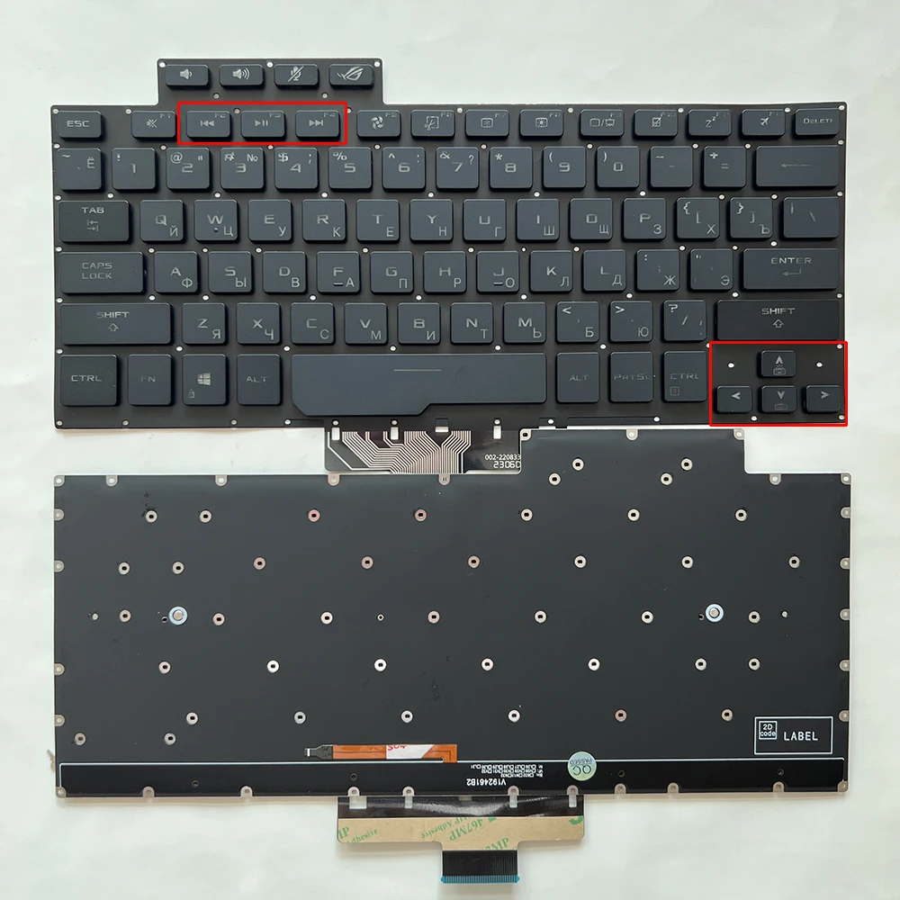 Imagem -04 - Teclado Retroiluminado Russo dos Eua Asus Rog Zephyrus G14 Ga401i Ga401iv Ga401u 2023 Ga401m Ga401q Ga401qm 2023 V192426js1 ru