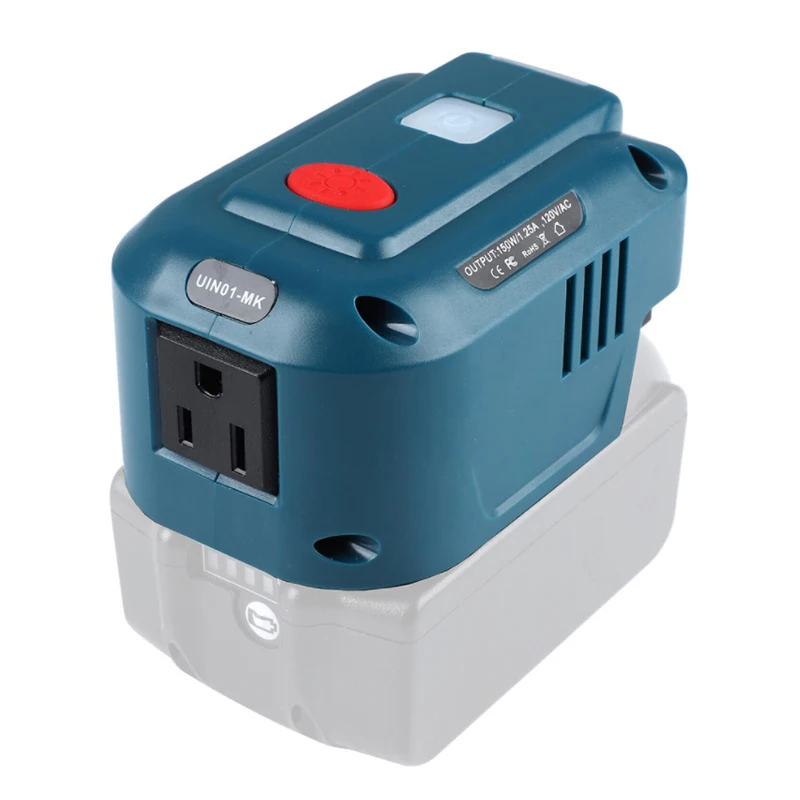 150W Power Source for Makita 18V Li-ion Battery Inverter Generator EU/US Plug USB Adapter with LED Light for Makita BL1830