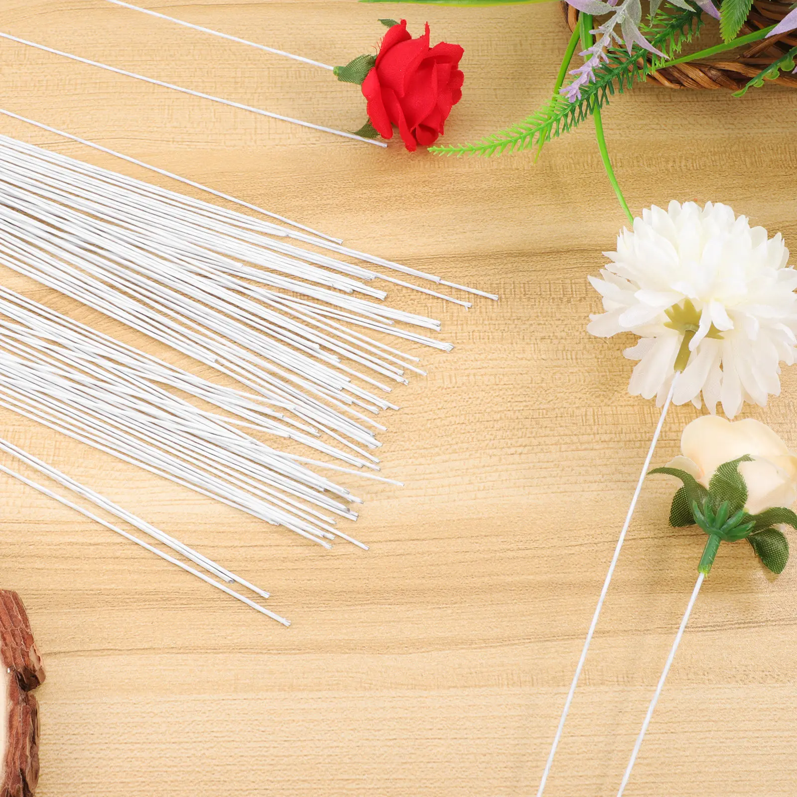 

100 шт. бумажных стеблей для цветов, высококачественные проволочные стержни для флористики, для создания венков и декора сада, удобное хранение