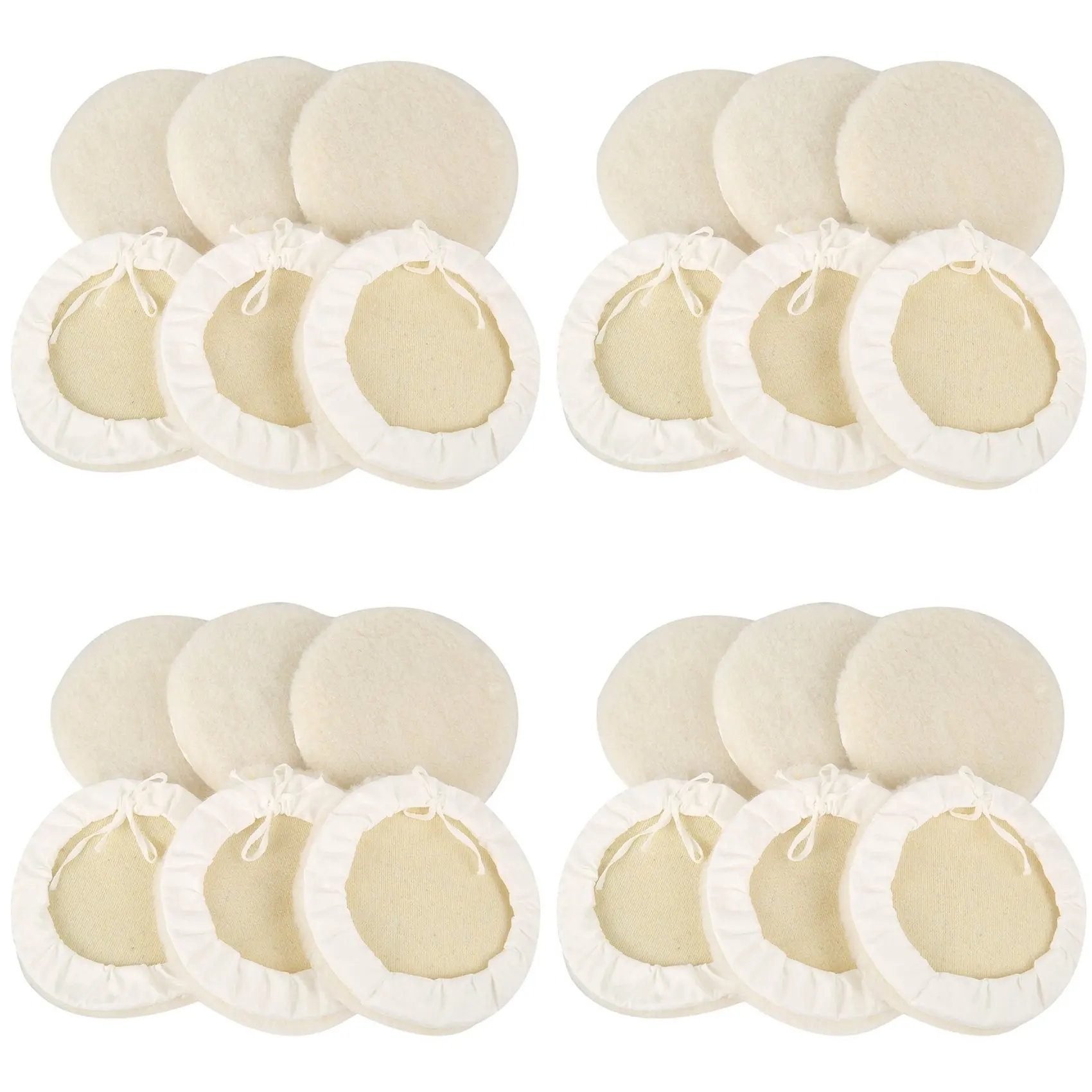 

TFTP-24 Pieces Of 7-Inch Wool-Like Plush Polishing Disc Bundled With Lace-Up Wool Polishing Set Wool Pad Buffer Polishing