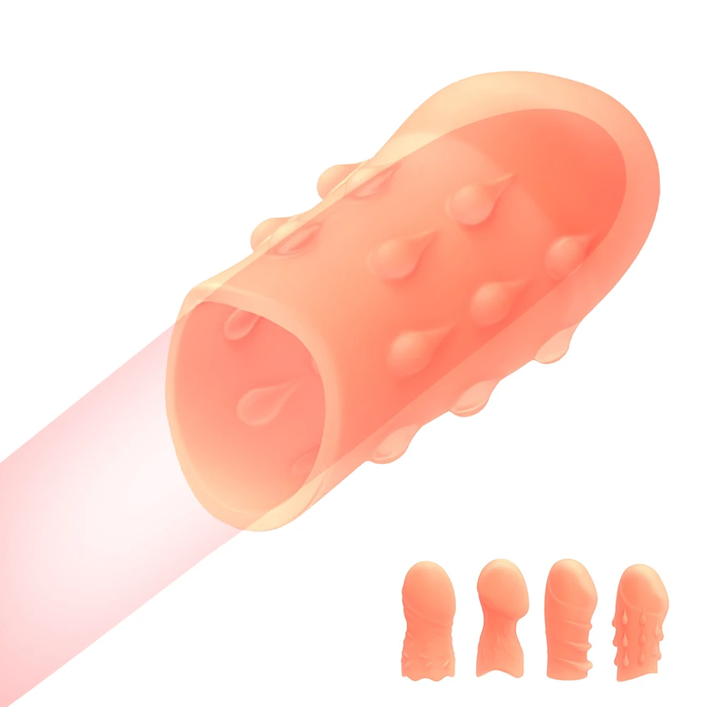 Reusable Penis Sleeve Extender Condom Male Dick Sleeve Glans Cover Enlargement Delay Ejaculation Sex Toys For Adult Men Goods