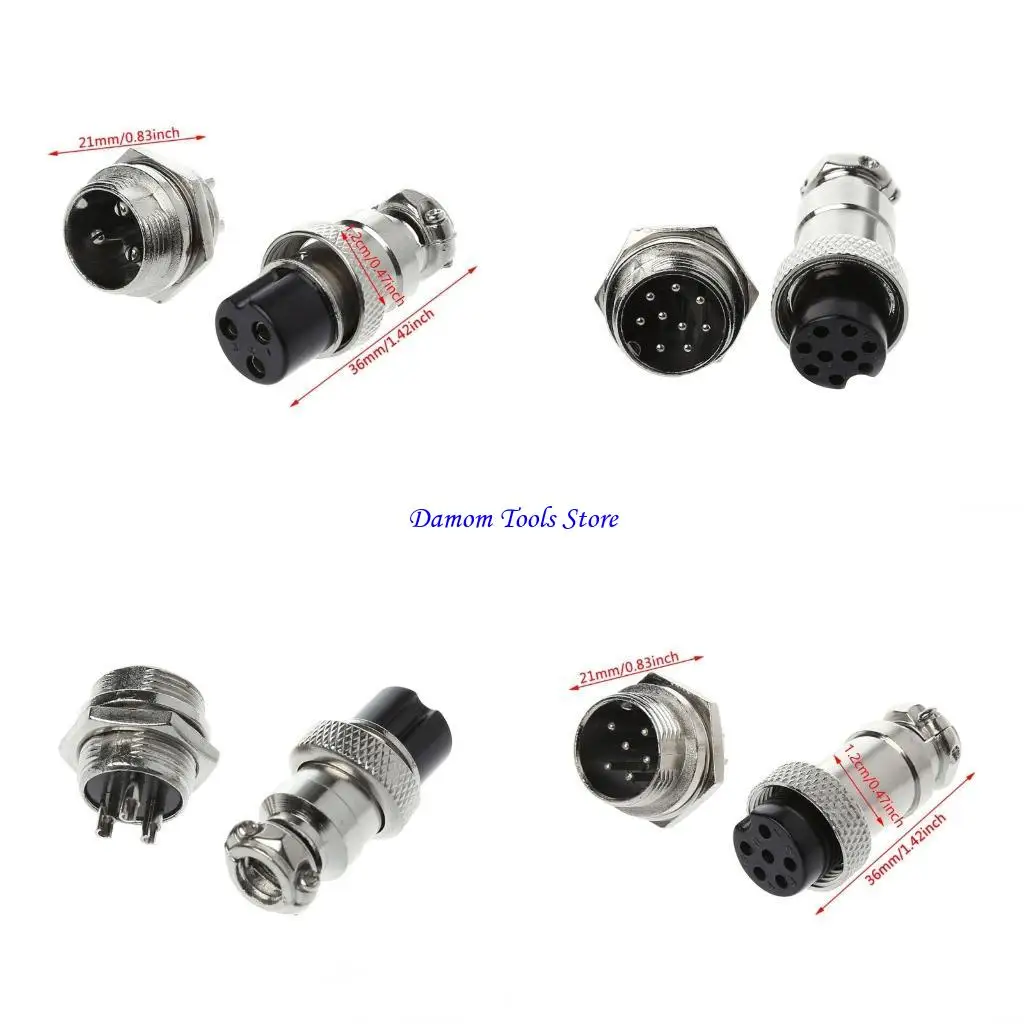 57BE Aviation Plug Male & Female Wire Panel Metal Connector 16mm 2/3/4/5/6/8/9 Pin