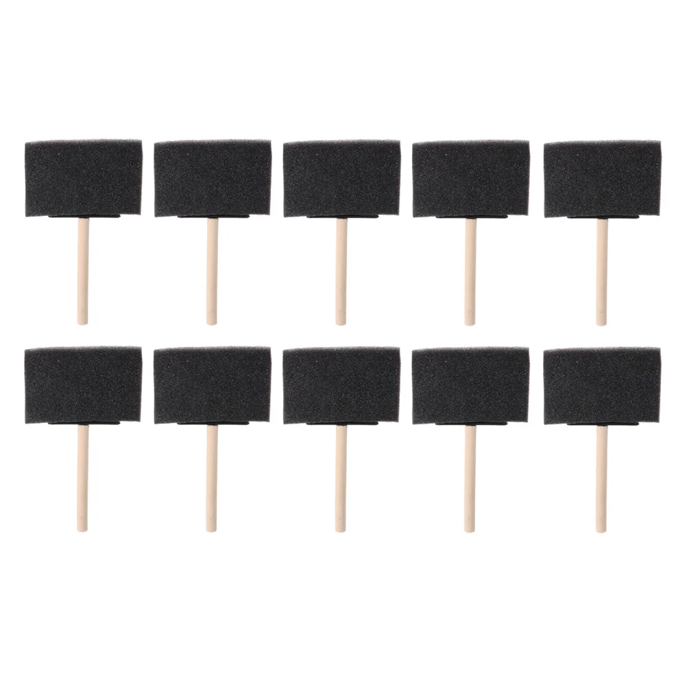 

10Pcs Art Project Supplies Brush Wood Handle Sponge Applicator for Glue Stains Chalk Paints Crafts Hobbies Sponge Bevel Tipped