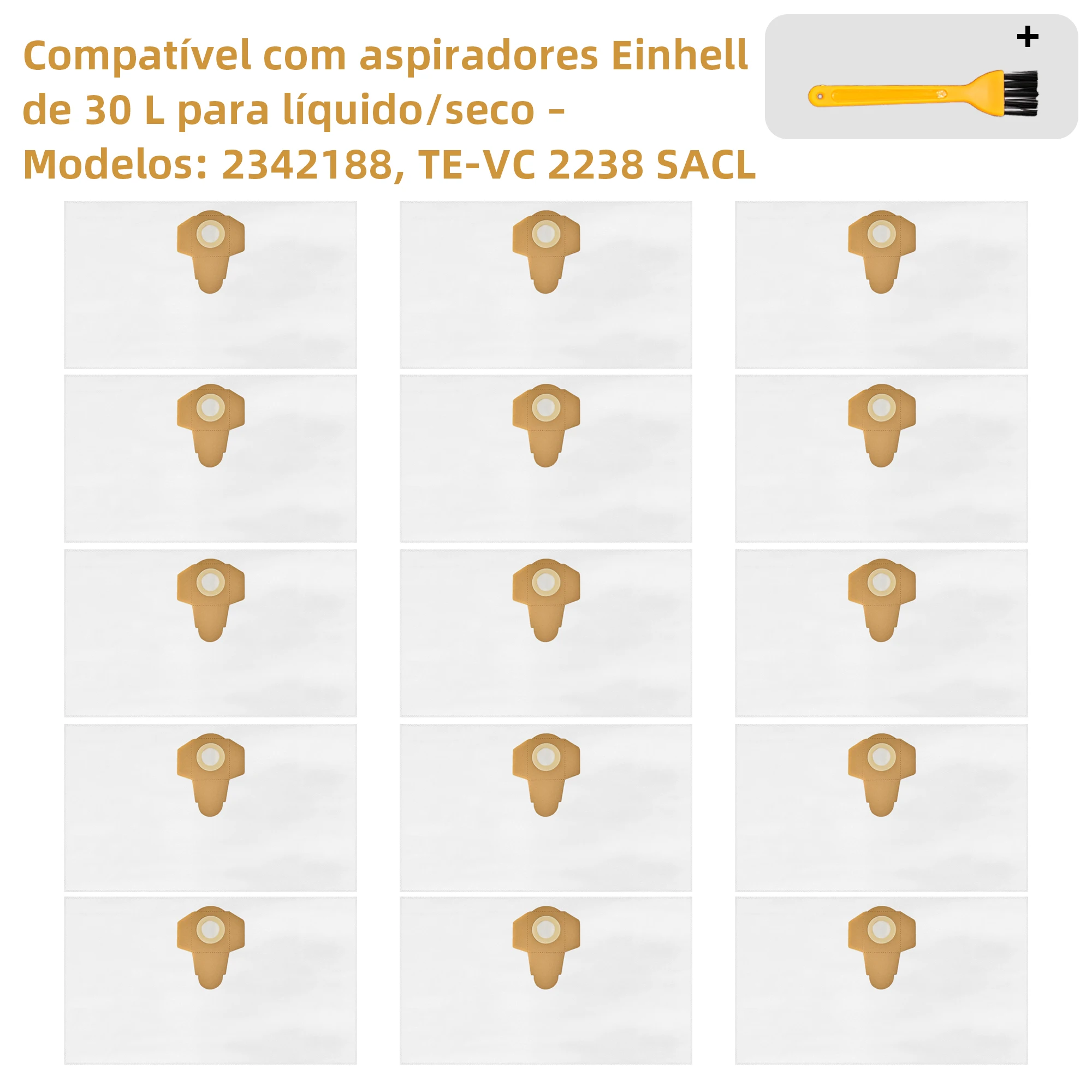 Sacos para Aspirador de Pó 30/40 L Compatíveis com Todos os Aspiradores Einhell | Adequados para Saco Coletor de Sujeira Einhell TE-VC 2340