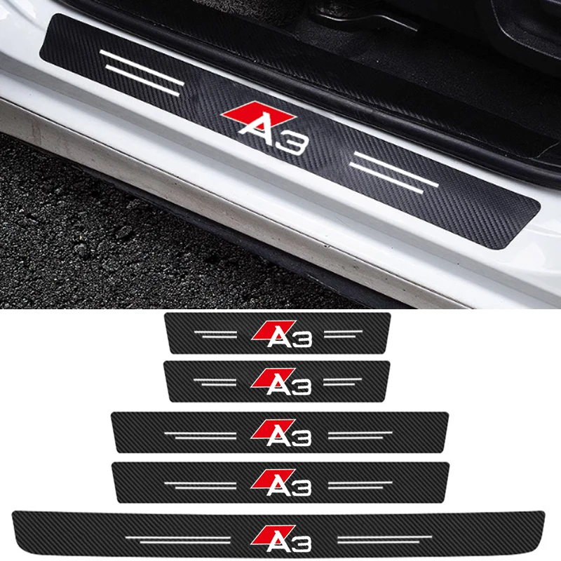 Auto Styling porta soglia adesivi nastro antigraffio per Audi A3 Logo Auto posteriore tronco davanzale decalcomanie pellicola protettiva accessori