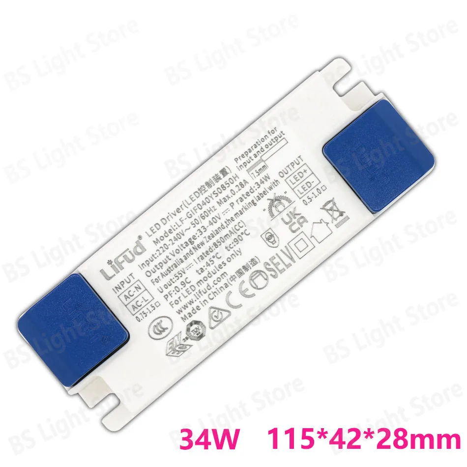 30 40V LED-Treiber 220-240V LED-Netzteil Transformator 30W 32W 40W 42W 48W 60W Flimmerfrei LF-GIRxxxYS Serie-LiFud Netzteil