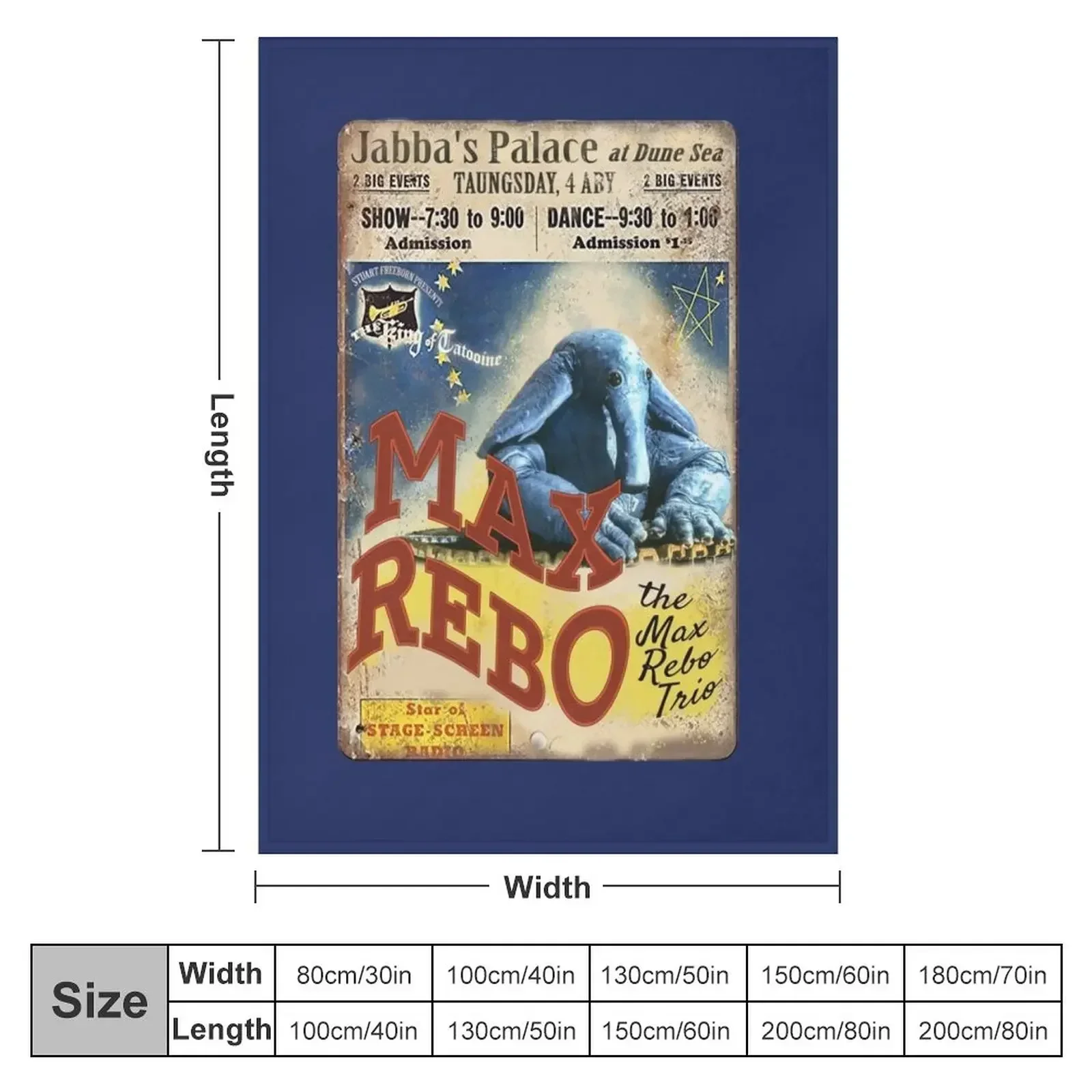 Vintage Style Fan Art Max Rebo Concert Poster Throw Blanket Luxury Designer sofa bed for babies Soft Plush Plaid Blankets