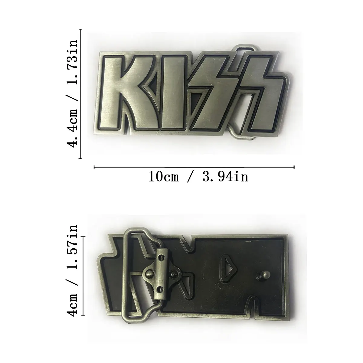 Vintage Love Kiss Belt Buckle Enamel Metal Logo Buckle Punk Rock Heavy Musical Belt Buckle Unisex Hip Hop Belt Decoration