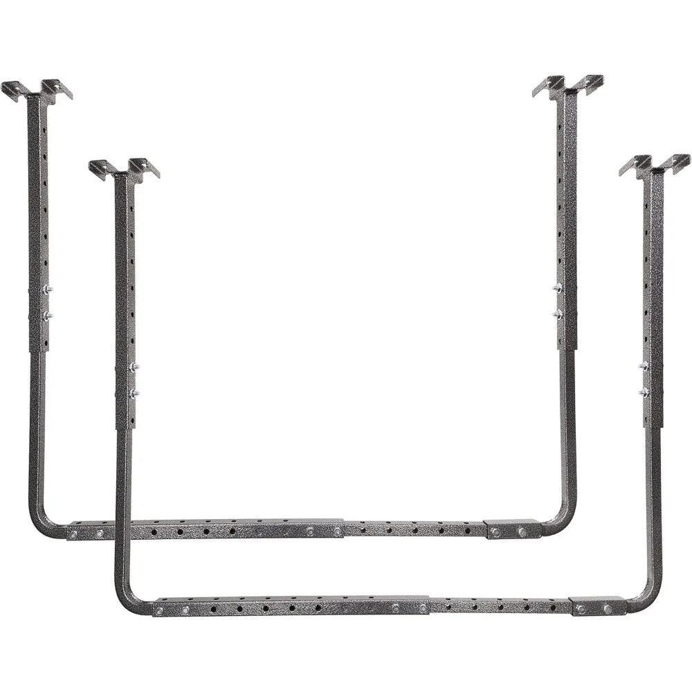 33 in. x 34 in. Adjustable Garage Ceiling Mount Storage Rack Kit, Garage Overhead Storage Bracket, White