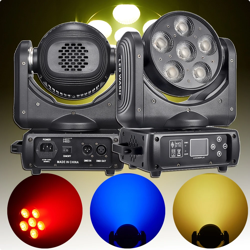 

6x30W LED Zoom Wash Rgbw 4in1 Moving Head Light DXM Stage Equipment DJ Party Christmas Nightclub Stage Light