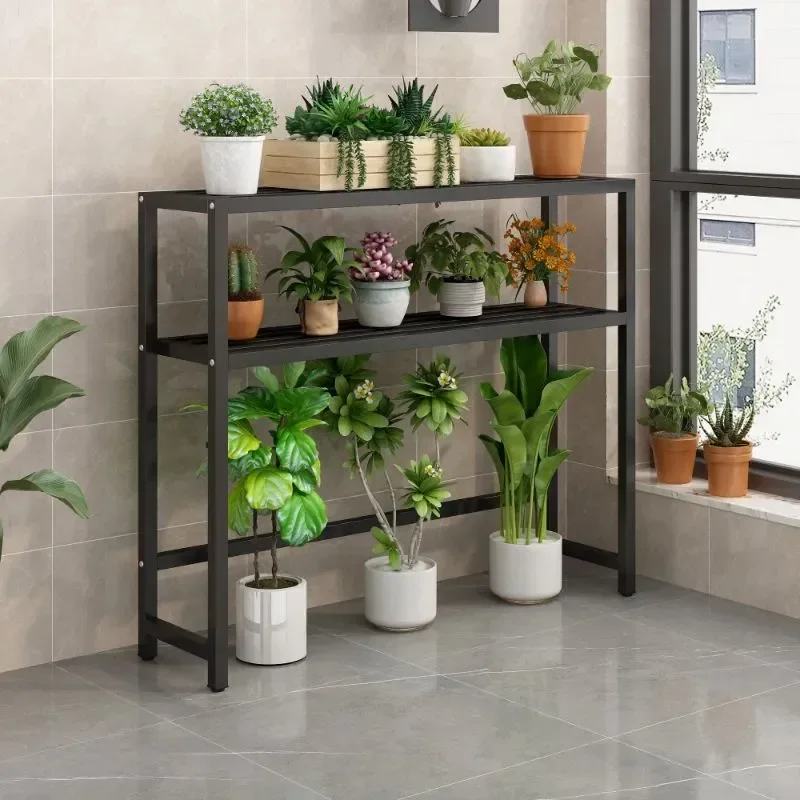 for Flower Rack Balcony Floor to Ceiling Potted Plant Stand Wrought Iron Single Layer Succulent Green Plant Pot Bracket
