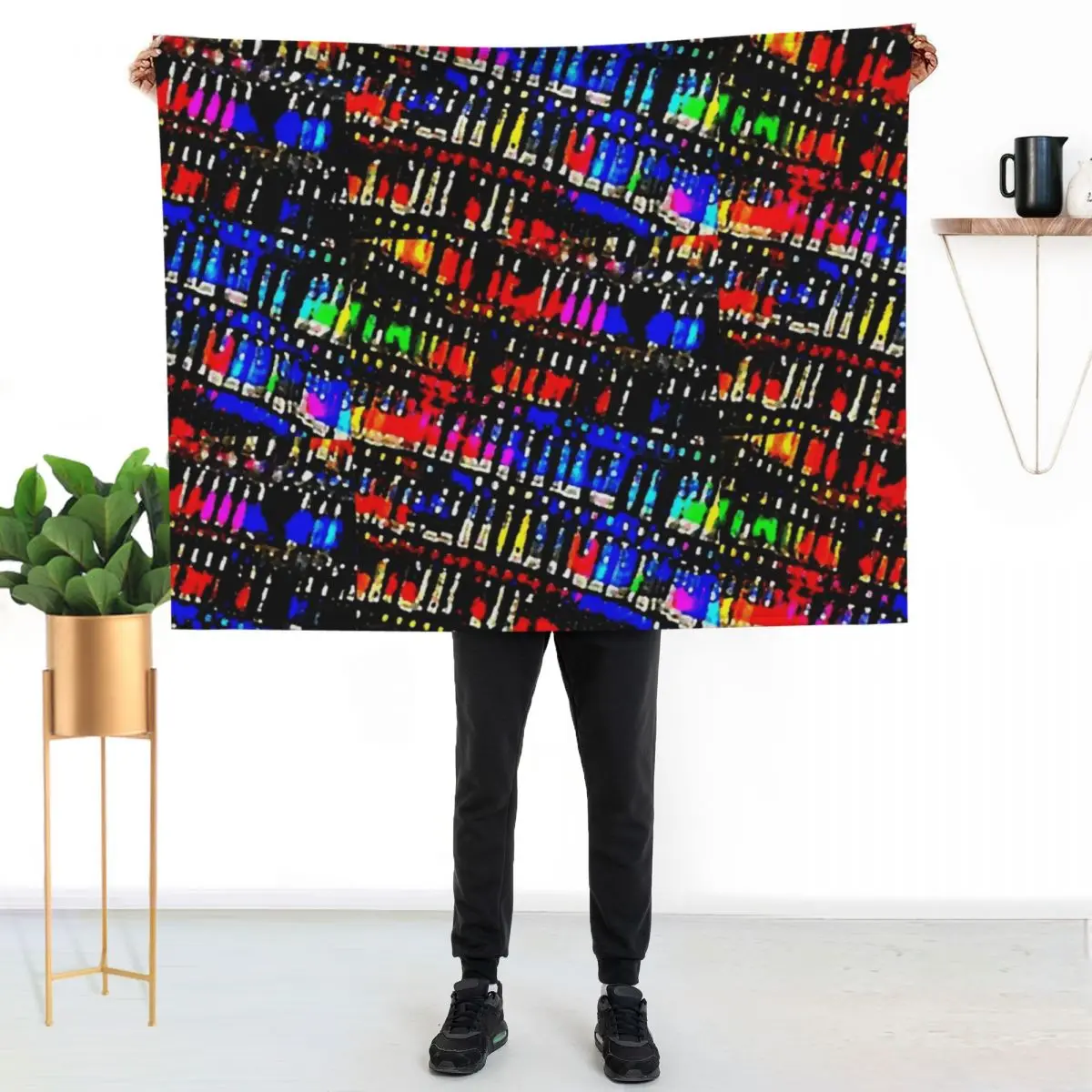 Color palette Carnival of Black Red, Royelby Iritof Throw Blanket Weighted for winter Baby Sofa Throw Furry Blankets