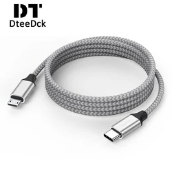 DeetDck-Cable USB C a Micro USB, Cable de nailon trenzado, micro macho a usb c macho, metal, Compatible con Macbook Pro, Galaxy S7/S6