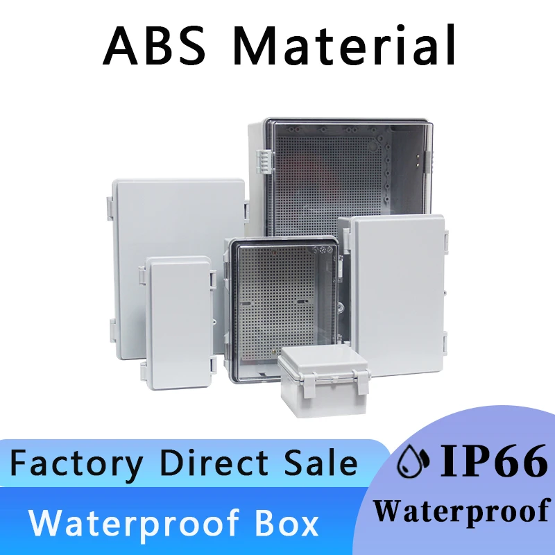 

Outdoor Waterproof Enclosure PC Transparent Cover Plastic IP66 Electronic Junction Box Hinged Buckle Seal Power Distribution Box