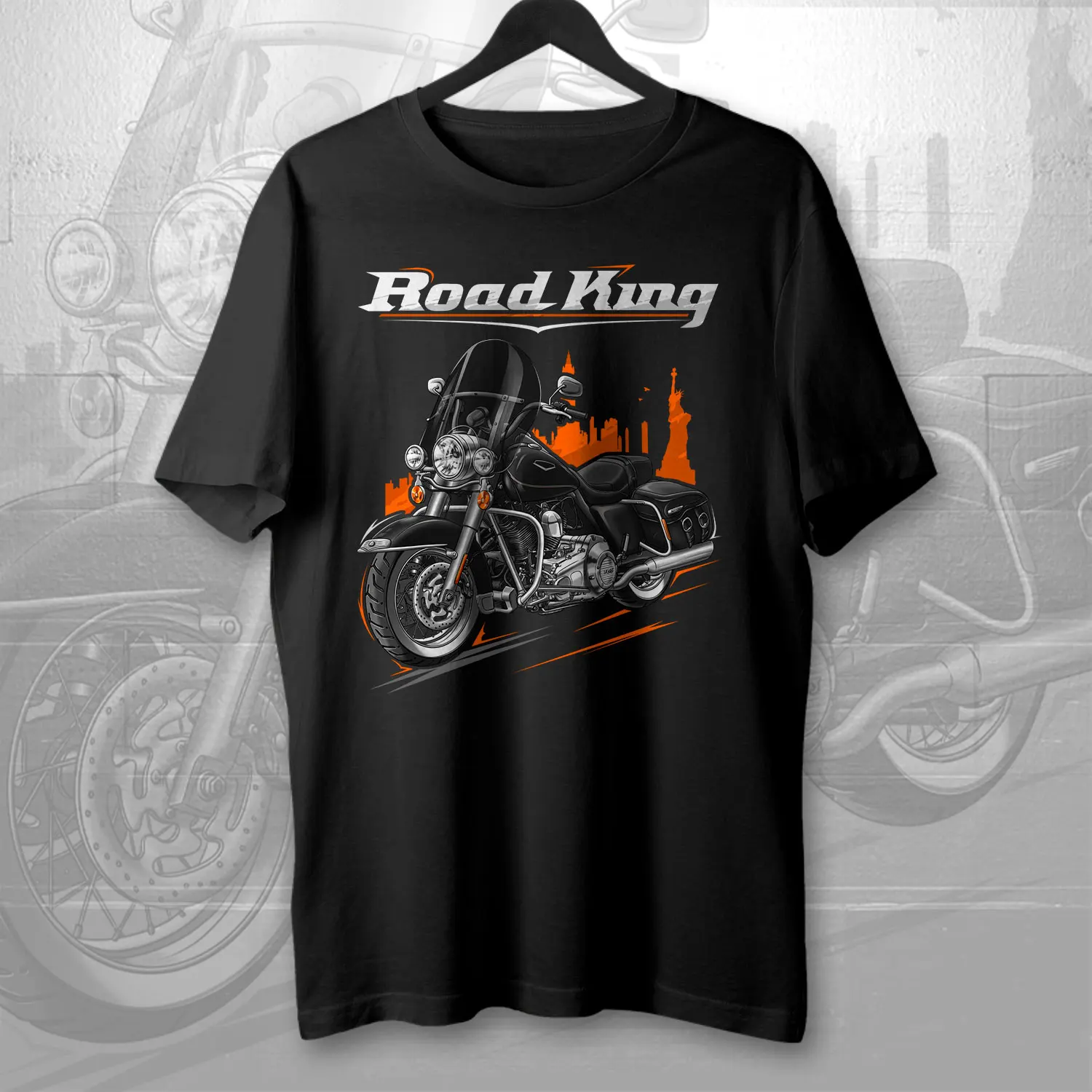 2004-2013 Models Road King Classic FLHRC Motorcycle T-Shirt 100% Cotton O-Neck Short Sleeve Summer Casual Mens T-shirt