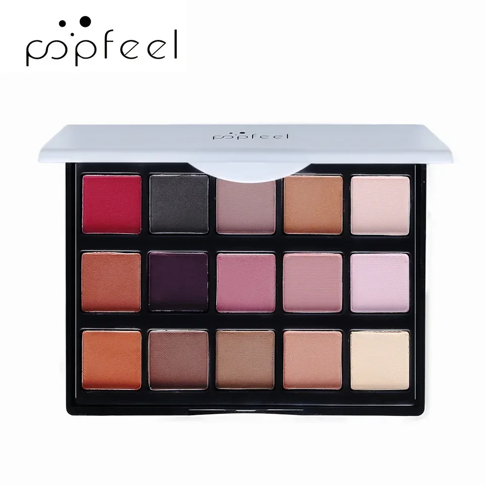 Best-Selling Popfeel 15 Colors Mini Matte Glitter Eye Shadow Palette Make Up Minerals Pigments Shimmer Powder Eyeshadow Pallete