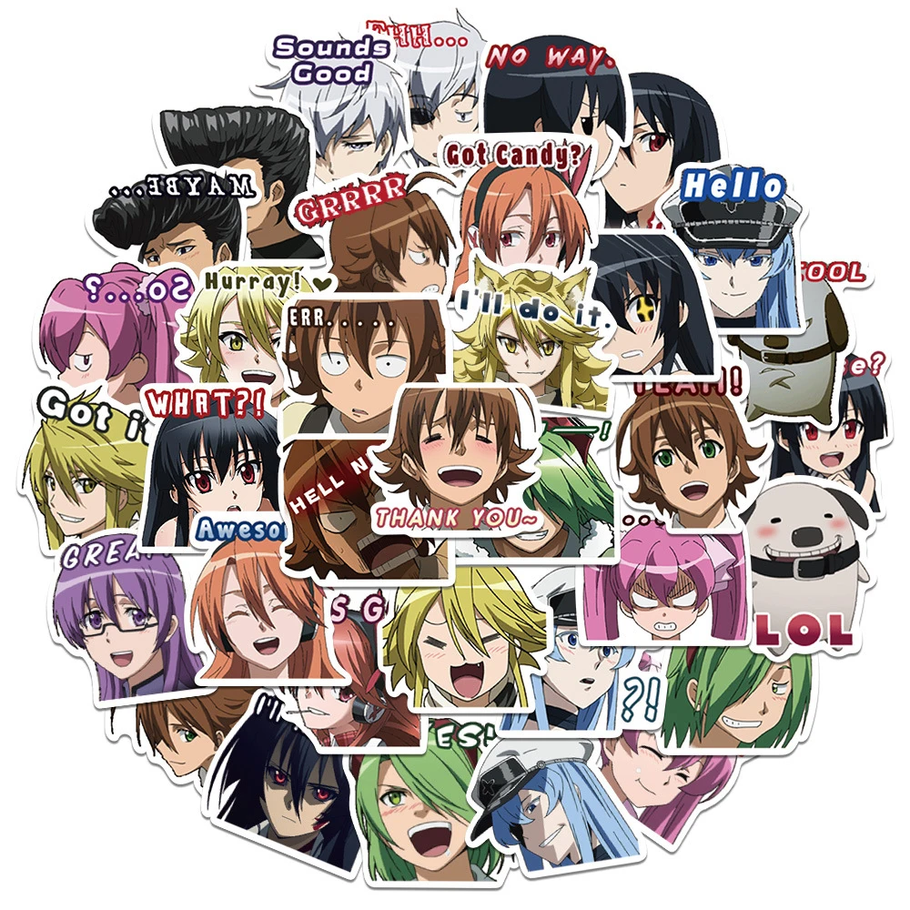 

10/20/40pcs Tatsumi Akame Ga Kill Anime Stickers Mine Tatsumi Cartoon Sticker Laptop Skateboard Motorcycle Chelsea Decal Toys