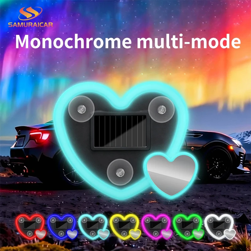 

Solar LED Window Neon Light - Double Heart shaped Colorful Color Change Indoor Wireless Atmosphere Light
