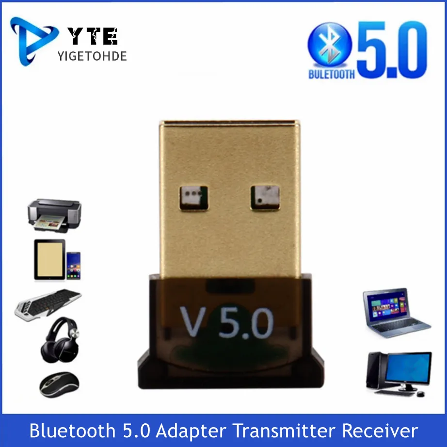 USB Bluetooth5.0 Adapter Transmitter Receiver CSR 5.0 Audio Bluetooth Adapter Wireless USB Adapter Suitable for Desktop Notebook