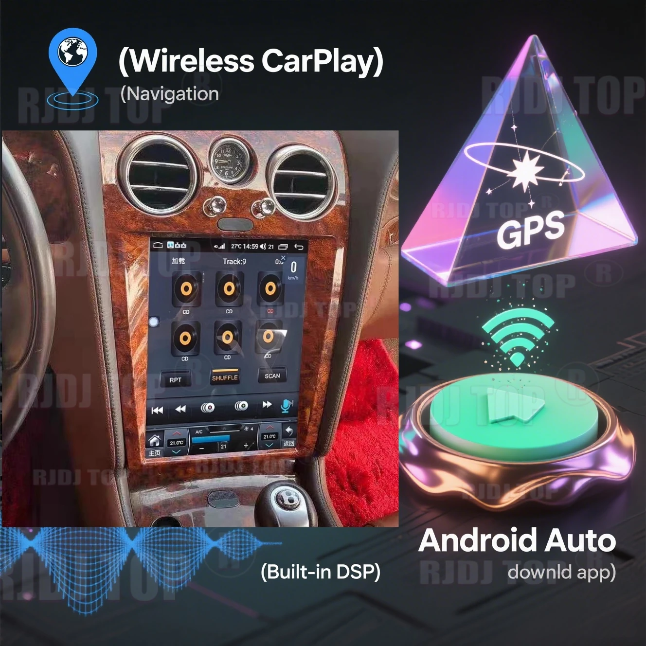 

12.1" For Bentley Continental GT Flying Spur 2005-2019 Android Auto Carplay Car Radio Stereo Player Multimedia Head Unit GPS BT