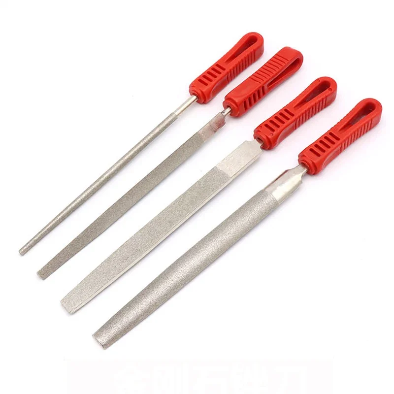 4"6"8"10"12" Plating Diamond File Rasp 4-type Wood Plastic Hard Metal Burr Repairing Hand File Woodworking Grinding Carving Tool