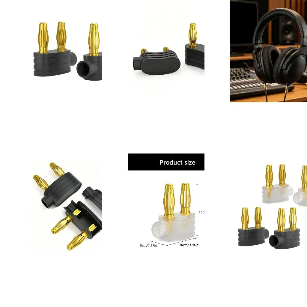 

Premium Double Banana Plugs Headphone Connectors With Gold Plated Contacts For HiFi Sound Systems And Professional Studio Use