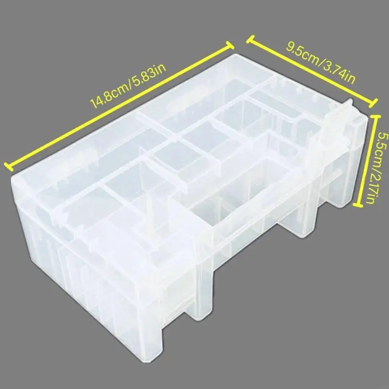 83CE Clear PP PP Picty Storage Box Battery Carrying Case Contenitore con coperchio