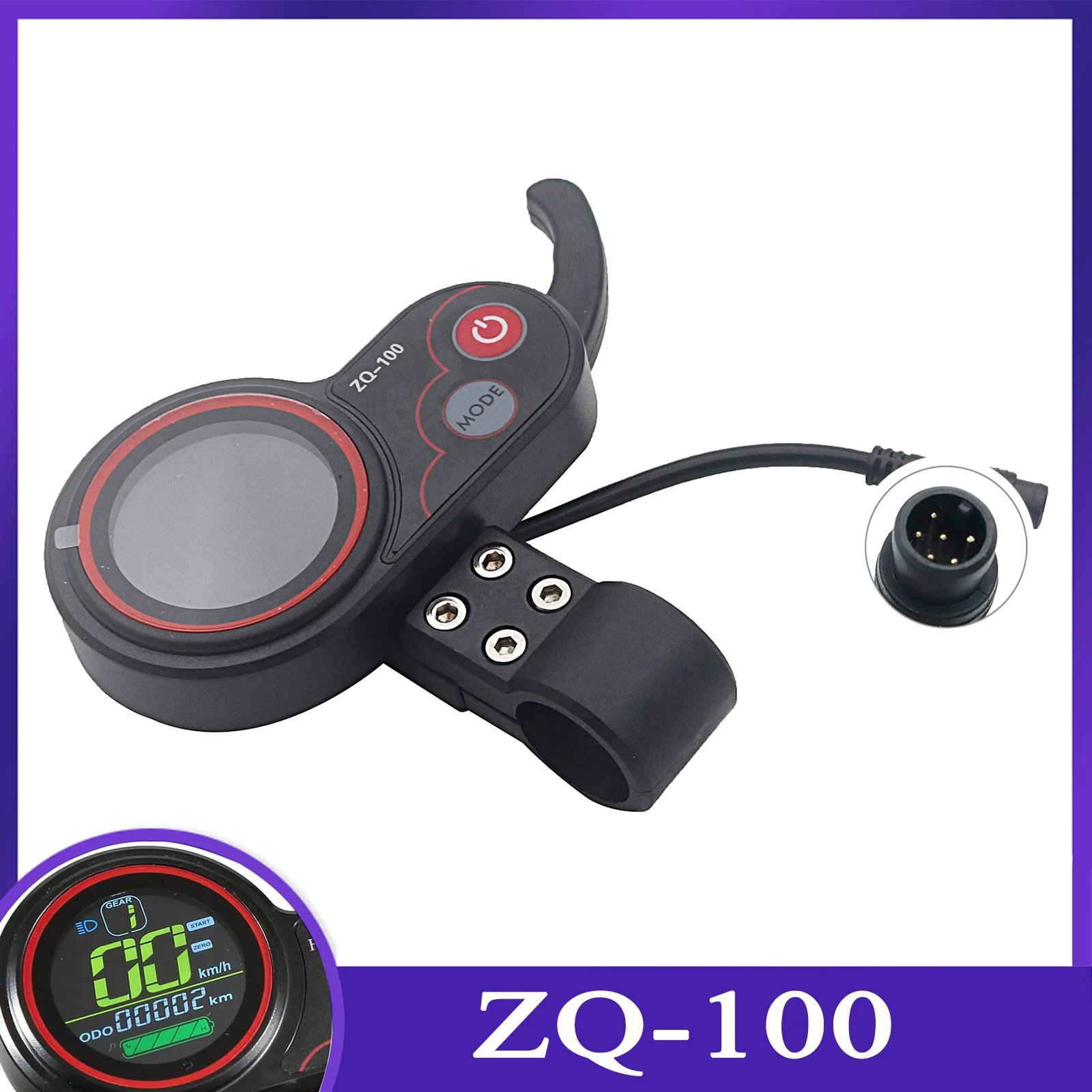 ZQ-100 Mileage Meter Speed Adjustable Electric Scooter Meter 6 Pin Display For Electric Scooter Dashboard Accessories