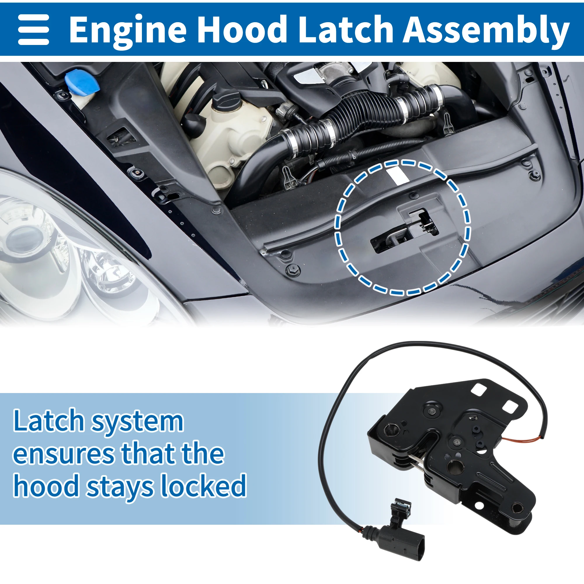 

Защелка капота UXCELL в сборе для Audi A6 2005-2008 No 4FD823509A 1 шт.