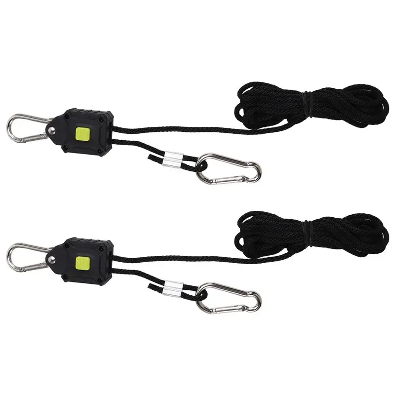 

AUAU-2Pack 1/8-дюймовая регулируемая вешалка для освещения выращивания, сверхмощная веревочная вешалка с усиленными металлическими шестернями для освещения выращивания, встроенный вентилятор