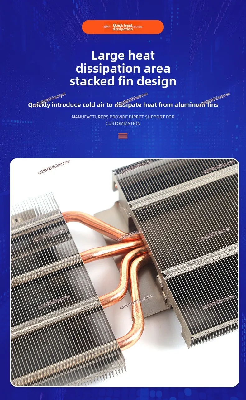 Computer Graphics Card Radiator, Copper Tube Heat Conducting Sheet Radiator Module 300W Card Radiator, Pure Copper Heat Pipe