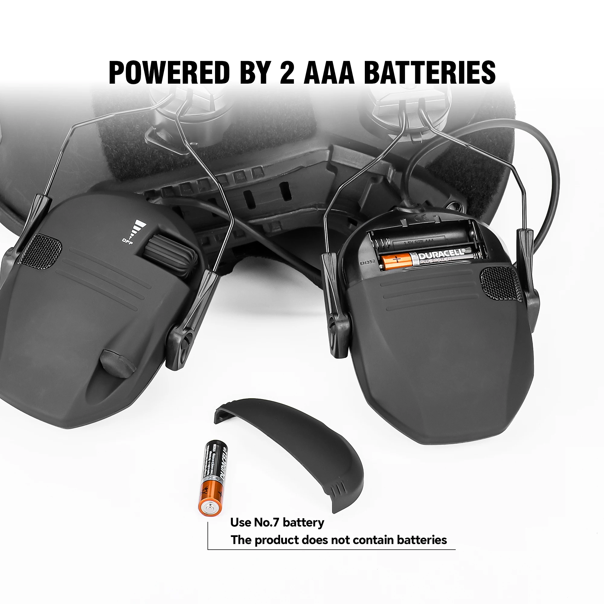 ARC Rail Helmet Mounted Tactical Headset Electronic Hearing Protection Professional Hunting Shooting Active Noise Reduction