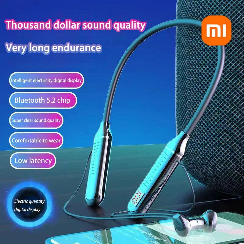 Xiaomi fones de ouvido sem fio neckband jogos display led alta fidelidade estéreo esportes halter à prova dwaterproof água magnético