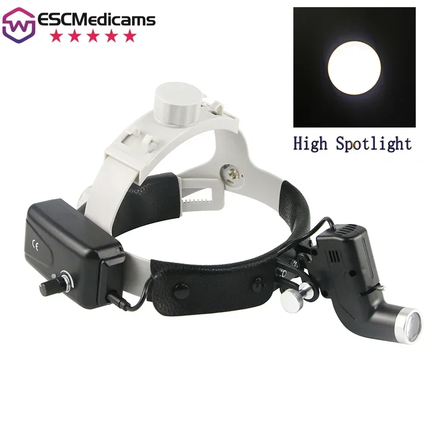 

5W Dental LED Headlight - Adjustable Spot and Brightness Headlamp with Binocular Loupes for Dentists, Clinics, and Oral Surgery