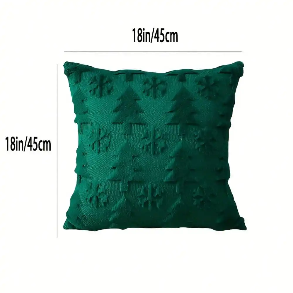 2-pack 18x18 jacquard sneeuwvlok kerstboom kussenslopen