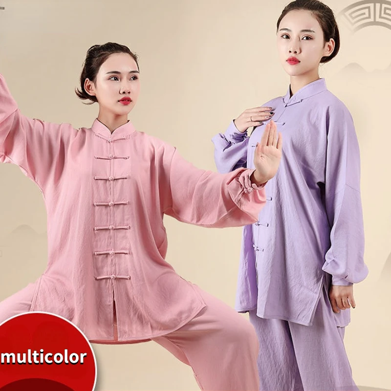 Tai Chi Uniform Cotton Linen Taijiquan Practice Chinese Traditional Suit Wushu Martial Arts Outdoor Walking Morning Sprots