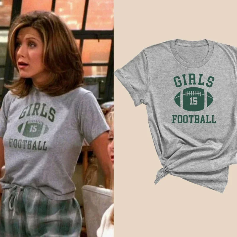 Rachel Green Girls T-shirt Women's Friends TV Show Large Tshirt Retro Beautiful Short Sleeved Tshirt Women Clothes Casual Tees