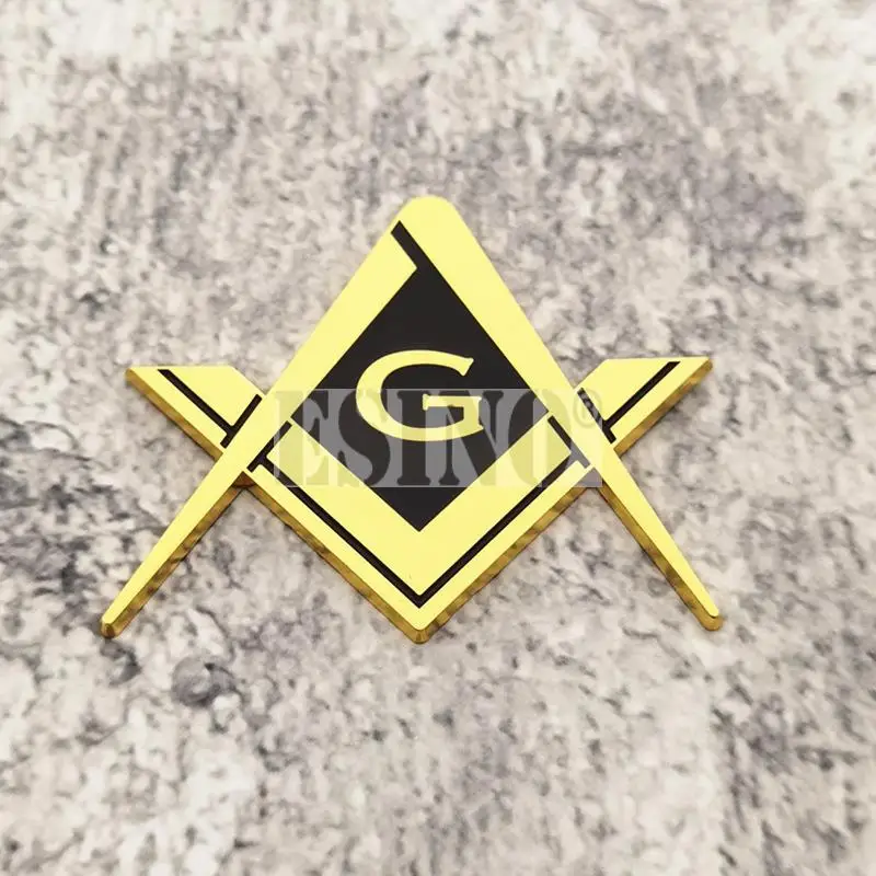 Car Styling New 3D Mason Freemasons Fraternity Metal Chrome Zinc Alloy Adhesive Emblem Decorative Badge Sticker Auto Accessory