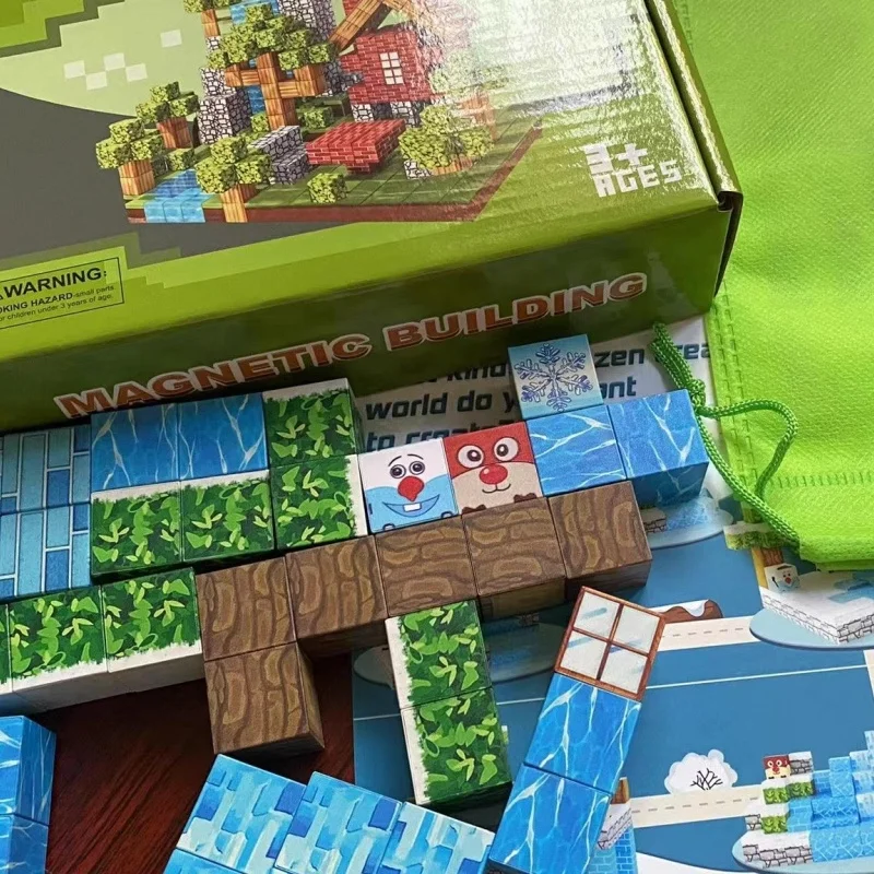 Blocos magnéticos-construir meu ímã edição mundial cubos magnéticos brinquedos de construção para meninos meninas haste montessori brinquedos sensoriais