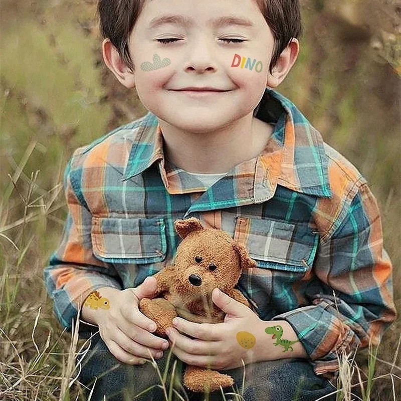 

Серия мультяшных динозавров, одноразовые татуировки, детские милые татуировки на руку, запястье, временные водонепроницаемые татуировки, наклейки для боди-арта