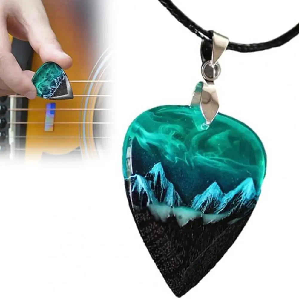 

Resin Heart Pendant Guitar Pick Creative Shape Portable Heart Necklace Jewelry Guitar Pick Pendant Neck Chain Jewelry Accessory