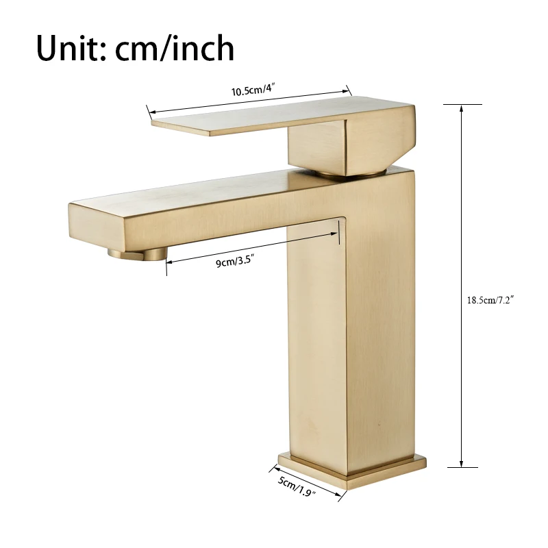 Senlesen نحى الذهب الحمام صنبور حوض الحنفيات سطح الخيالة بالوعة صنبور حوض خلاط الفولاذ المقاوم للصدأ كونترتوب رافعة الماء البارد الساخن